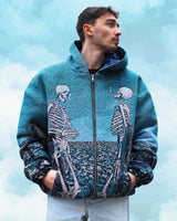 'Smoking Skeletons' zip-up hoodie